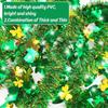 Generic St. Patrick's Day Garland - 2 Meter Green Tinsel, Lucky Clover Decoration for Irish Theme Events and Weddings | High-Quality PVC Holiday Decor for Hallways and Living Rooms view 2