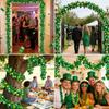 Generic St. Patrick's Day Garland - 2 Meter Green Tinsel, Lucky Clover Decoration for Irish Theme Events and Weddings | High-Quality PVC Holiday Decor for Hallways and Living Rooms view 3