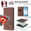 Samsung Galaxy A23 4G/5G RFID-Blocking PU Leather Flip Wallet Case with Kickstand, Brown view 3