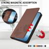 Samsung Galaxy A23 4G/5G RFID-Blocking PU Leather Flip Wallet Case with Kickstand, Brown view 4