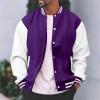 Duohropke Men's Varsity Jacket with Stand Collar view 2