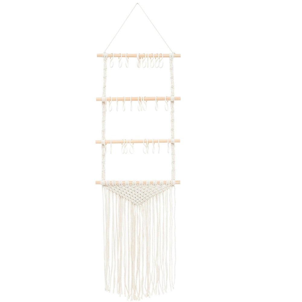 Kisangel Wall-Hanging Storage for Hair Clips and Bows with Cotton Rope