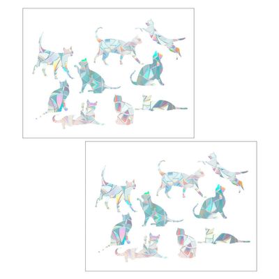 Angoily 2-Pack Cat-Shaped Static Window Stickers