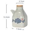 EUXHTYWP Ceramic Olive Oil Dispenser Bottle, Japanese-Style Soy Sauce Dispenser with Lid, Leak-Resistant, White view 2