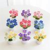 Knitted Flowers, Mini Crochet Potted Flowers, Handmade Pots, Wedding, Artificial Daisies (B1) view 2