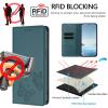 Samsung Galaxy S23 FE RFID-Blocking PU Leather Flip Wallet Case with Kickstand, Green view 3