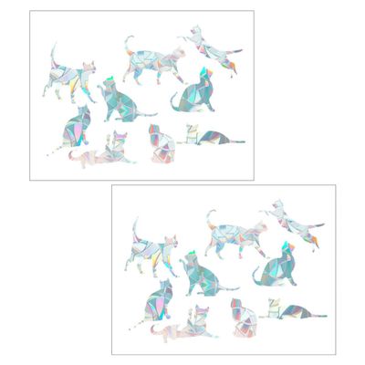 SUPVOX 2-Piece Cat Window Decorations