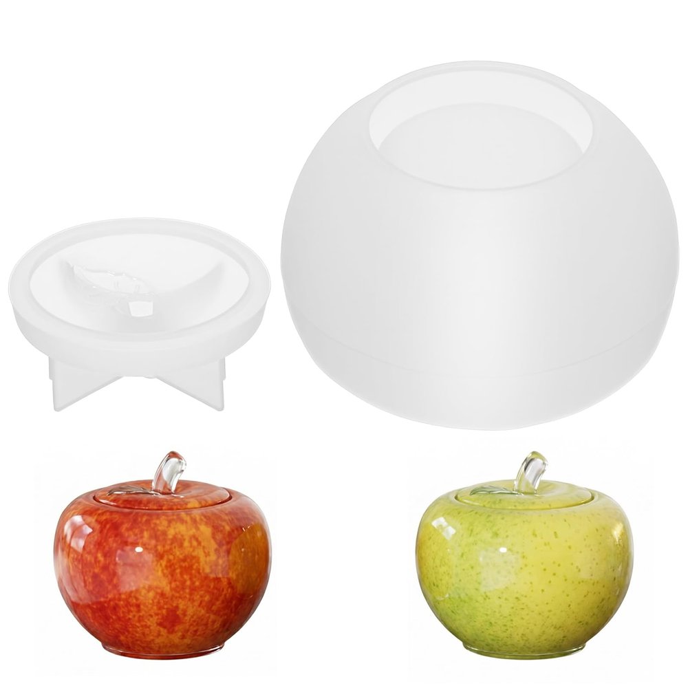 1 Piece Apple Silicone Mold with Lid