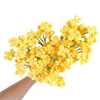 dfEDRd Knitted Flowers, 1-Piece Flower Bouquet for Bridal Wedding Decor, Home Table Decoration (E)