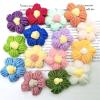Knitted Flowers, 10-Piece Set, Hand-Knitted Flower Petals for DIY, Hair Clips and Jewelry Accessories (M) view 2
