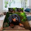 3D Dachshund Bedding Set, 155 x 200 cm, Soft Microfiber, 3-Piece view 1