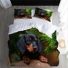 3D Dachshund Bedding Set, 155 x 200 cm, Soft Microfiber, 3-Piece view 3