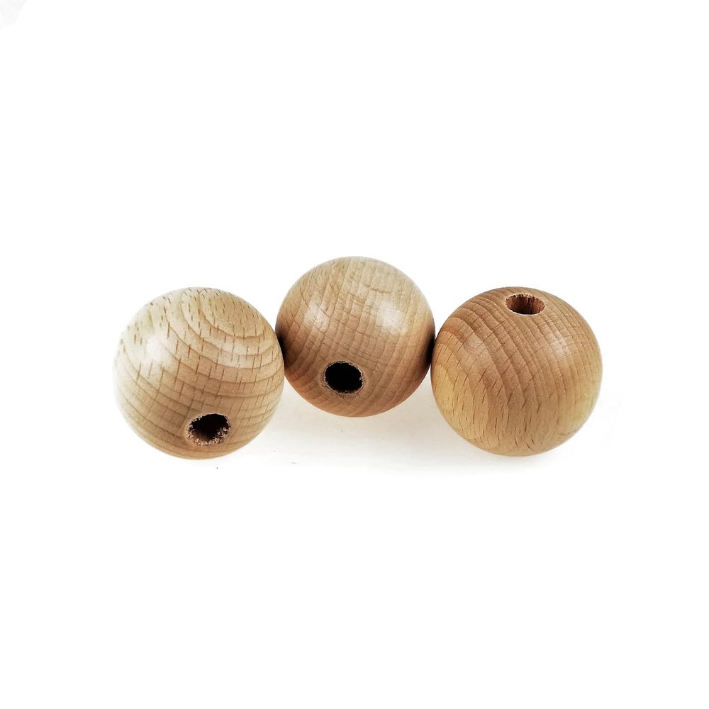 Half-Drilled Wooden Balls for Crafts (15 mm, 10 pcs)