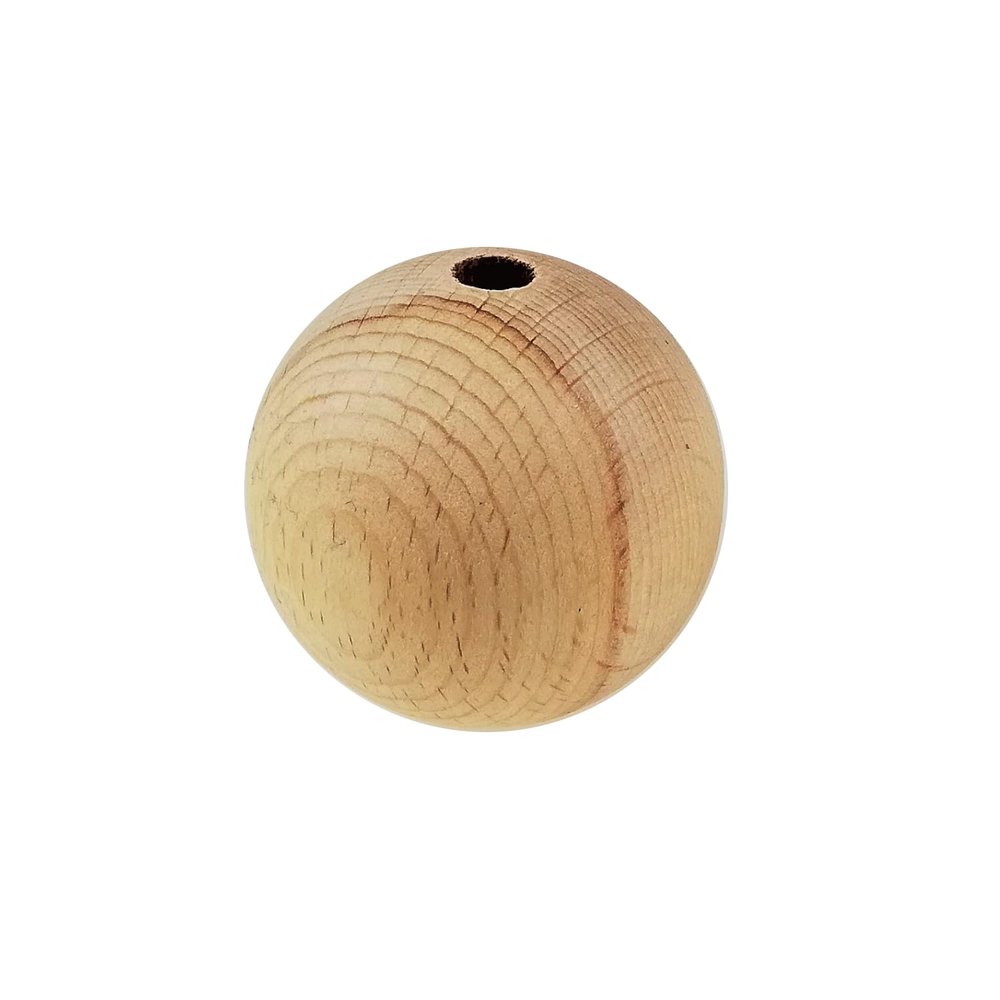 Half-Drilled Wooden Balls for Crafting (40 mm, 1 Piece)