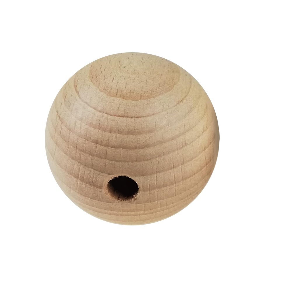 Half-Drilled Wooden Balls for Crafting (50 mm, 1 Piece)