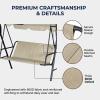 BaCover Replacement Seat Cover for 2- or 3-Seat Porch Swing, 600D Oxford Fabric, 138 x 50 x 50 cm, Camouflage view 4