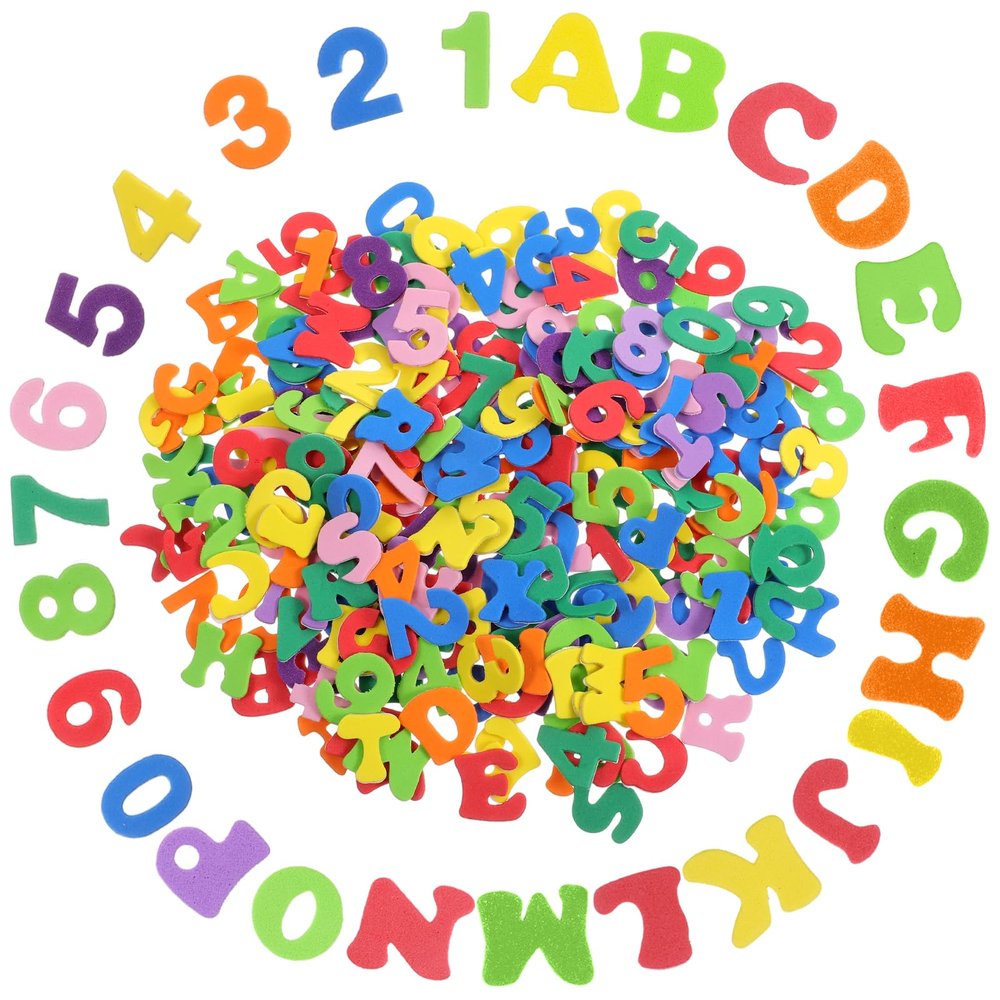 Nogeqi 500-Piece Foam Letter and Number Stickers