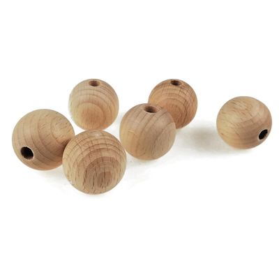 Half-Drilled Wooden Balls for Crafting (25 mm, 10 pcs)