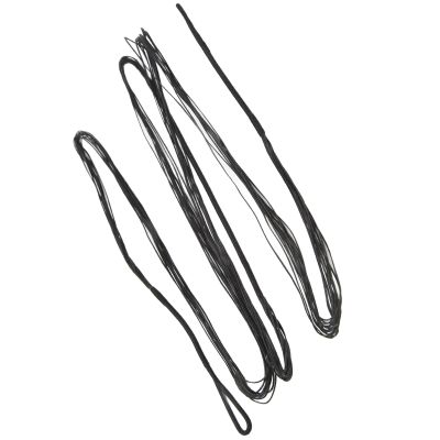 Cryfokt 12-Strand Archery Bowstring Set, High-Density Weave, Replacement for Recurve and American Hunting Bows, Fast String, Black, 66 in