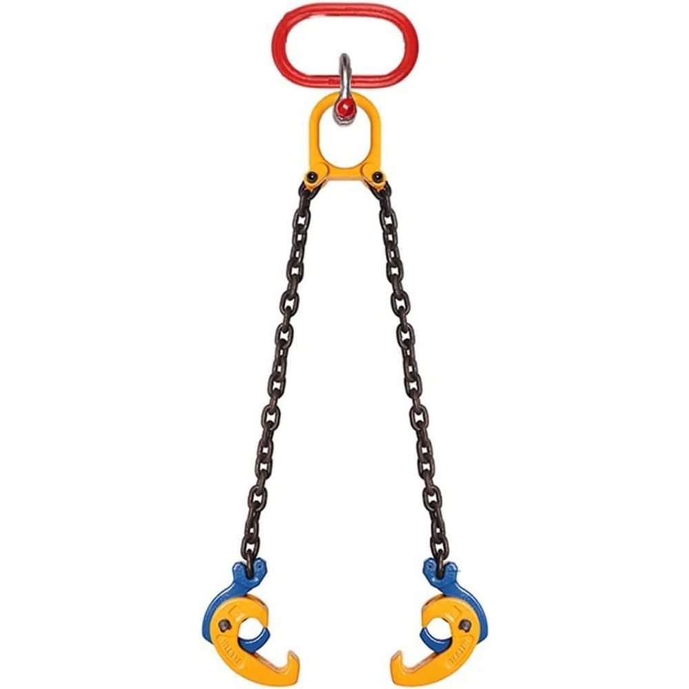 Drum Lifting Device with G80 Manganese Steel Chain Clamps, 2,200/4,400 lb Double-Chain Slings