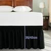 Bed Skirt 140x200, 160x200, 180x200, 200x200 with Ruffles, Soft Polyester, 38/45 cm Drop, Three-Sided Wrap, Black, 135x190+38 cm view 2