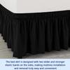 Bed Skirt 140x200, 160x200, 180x200, 200x200 with Ruffles, Soft Polyester, 38/45 cm Drop, Three-Sided Wrap, Black, 135x190+38 cm view 4