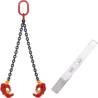 2,200 lb Metal Drum Lifter, 1-Ton Double-Chain Sling, Color A