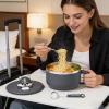 1,200 mL Stainless Steel Noodle Bowl with Thermal Insulation view 2