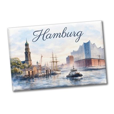 Hamburg Skyline Souvenir Magnet