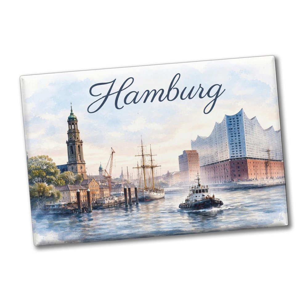 Hamburg Skyline Souvenir Magnet