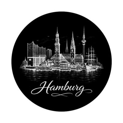 Hamburg Skyline Magnet with Bottle Opener