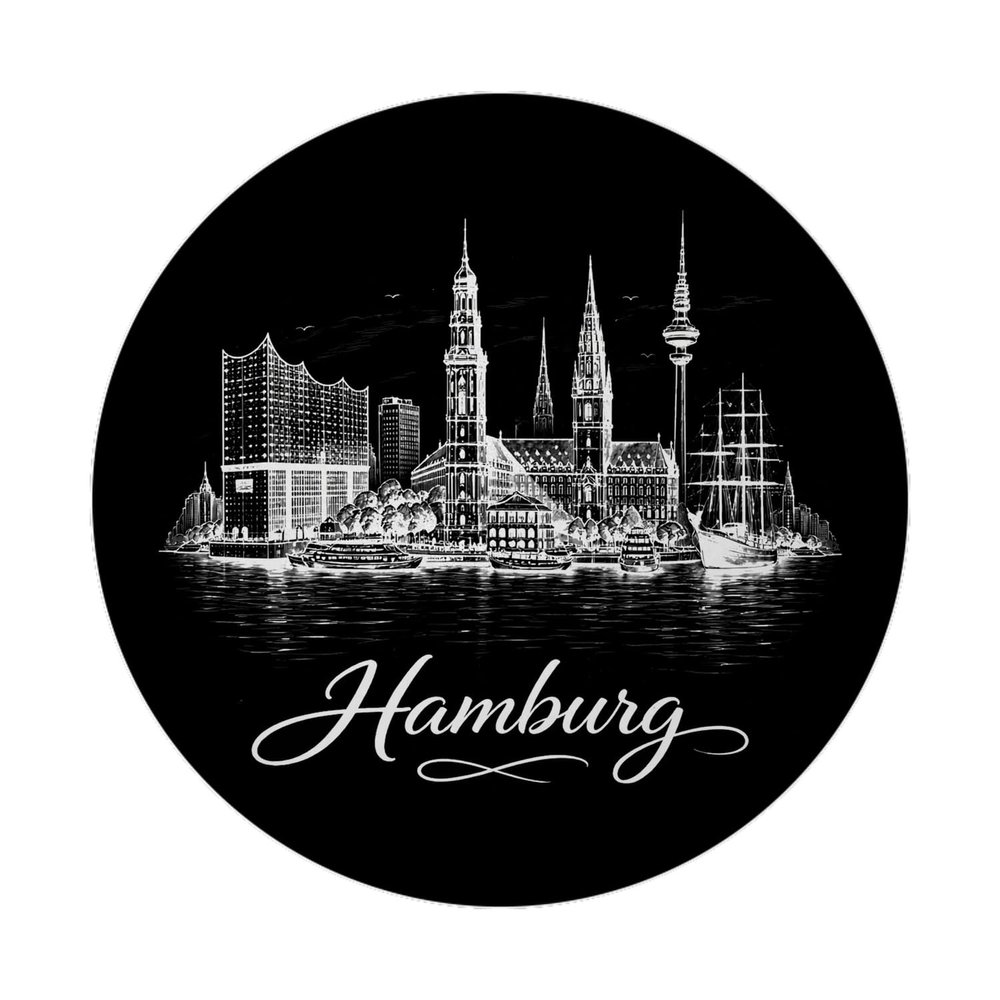Hamburg Skyline Magnet with Bottle Opener