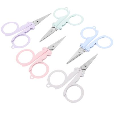 jojofuny 5-Pack Lightweight Portable Small Stainless Steel Safety Scissors with Rounded Tips for Crafts and School