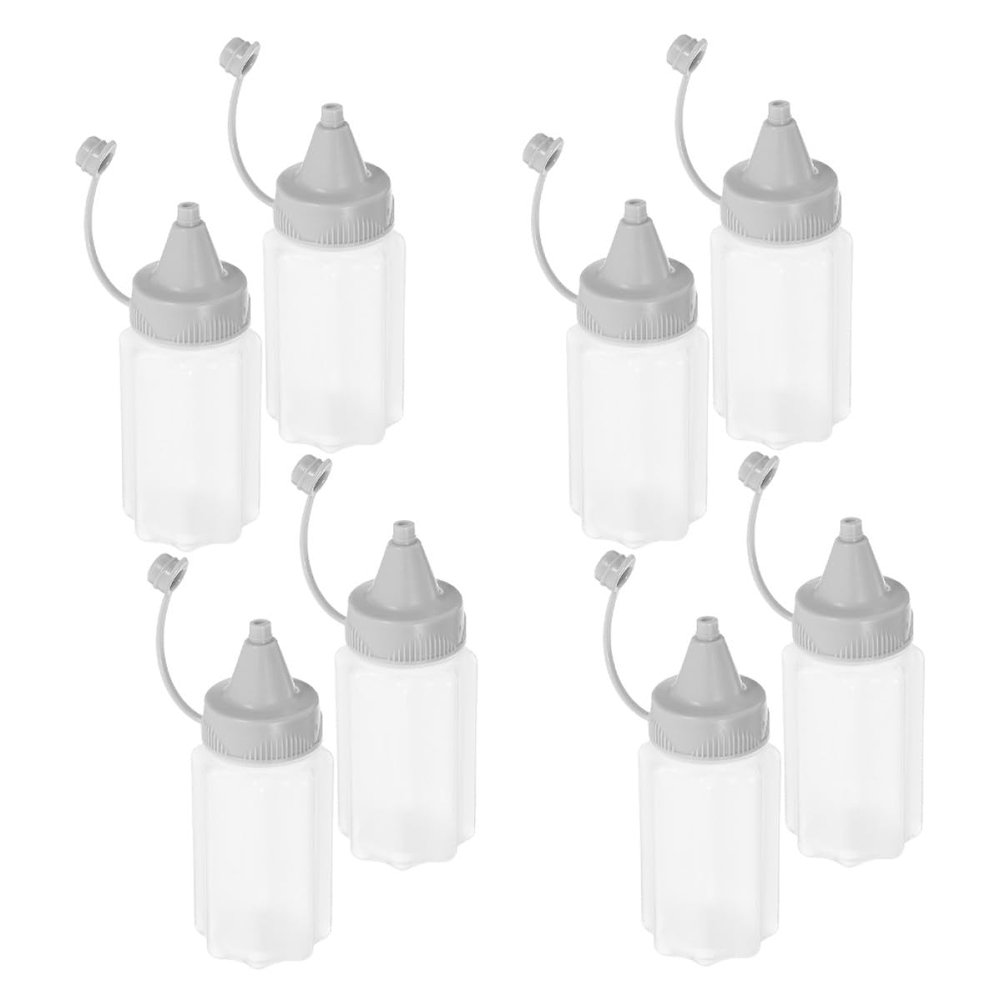 Toyvian 8-Piece Reusable Kitchen Squeeze Bottles, Food-Grade PP, 30 ml, for Oil and Marinades, Cooking and Camping