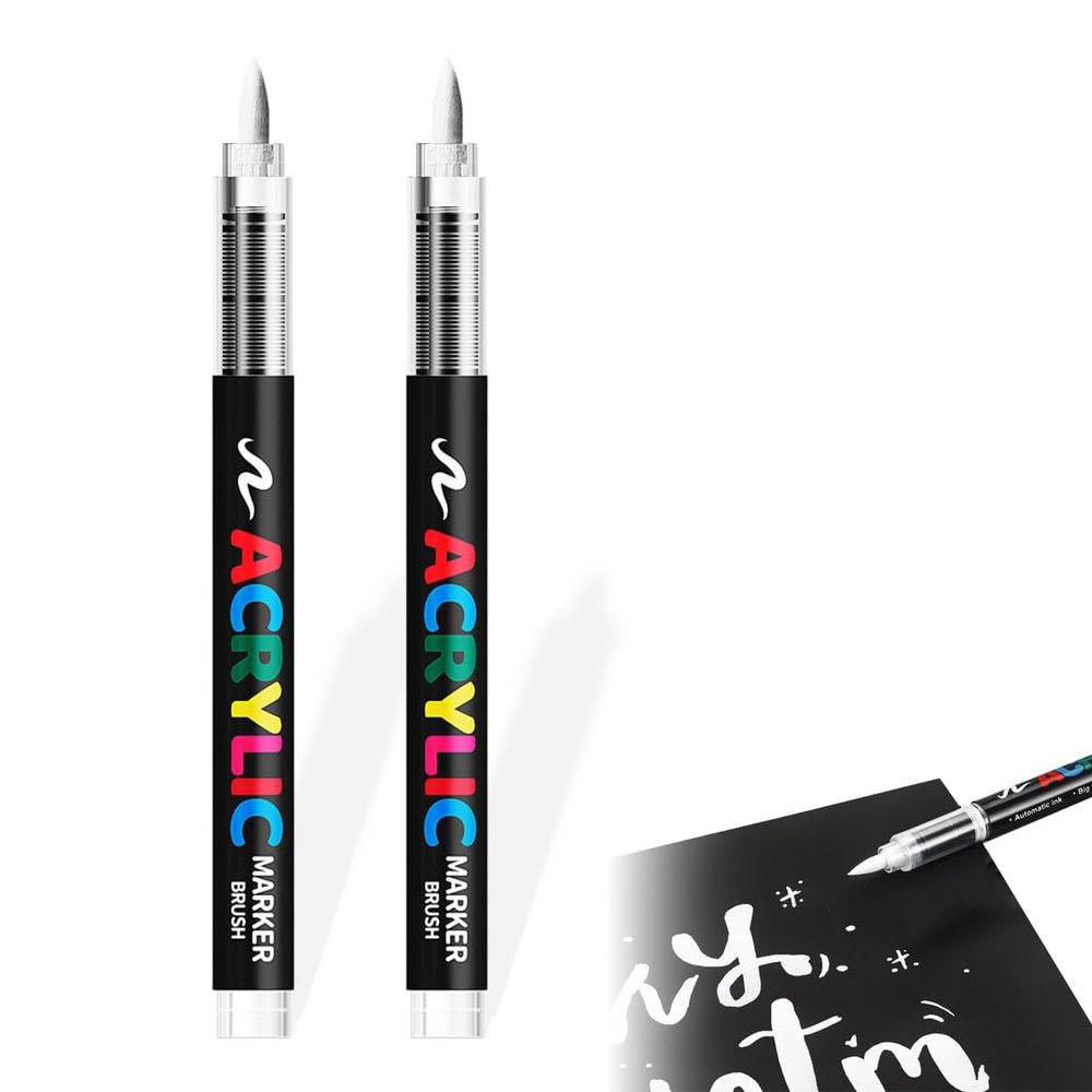 MOLZINY 2-Pack White Fabric Markers