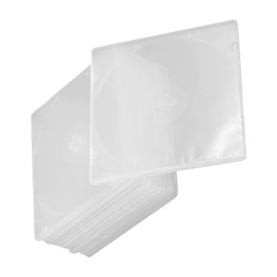 NIYANGLE 25-Piece CD Storage Case Set, White ABS Plastic, Large-Capacity Portable Slim Media Holder with Outer Film