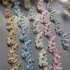 40X Pearl Flower Embroidered Lace Trim Ribbon (Ivory) view 4