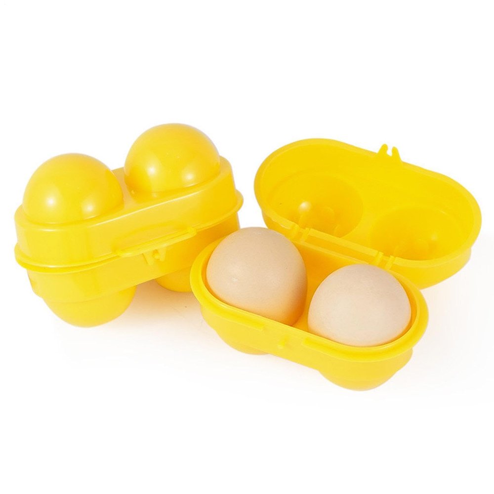 2-Piece Egg Holder - Portable Egg Container for 2 Eggs with Shock Protection
