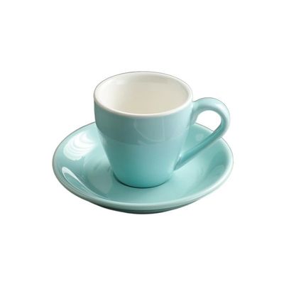 80 mL Sky Blue Ceramic Coffee Cup and Saucer