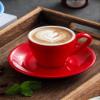 80 mL Sky Blue Ceramic Coffee Cup and Saucer view 4