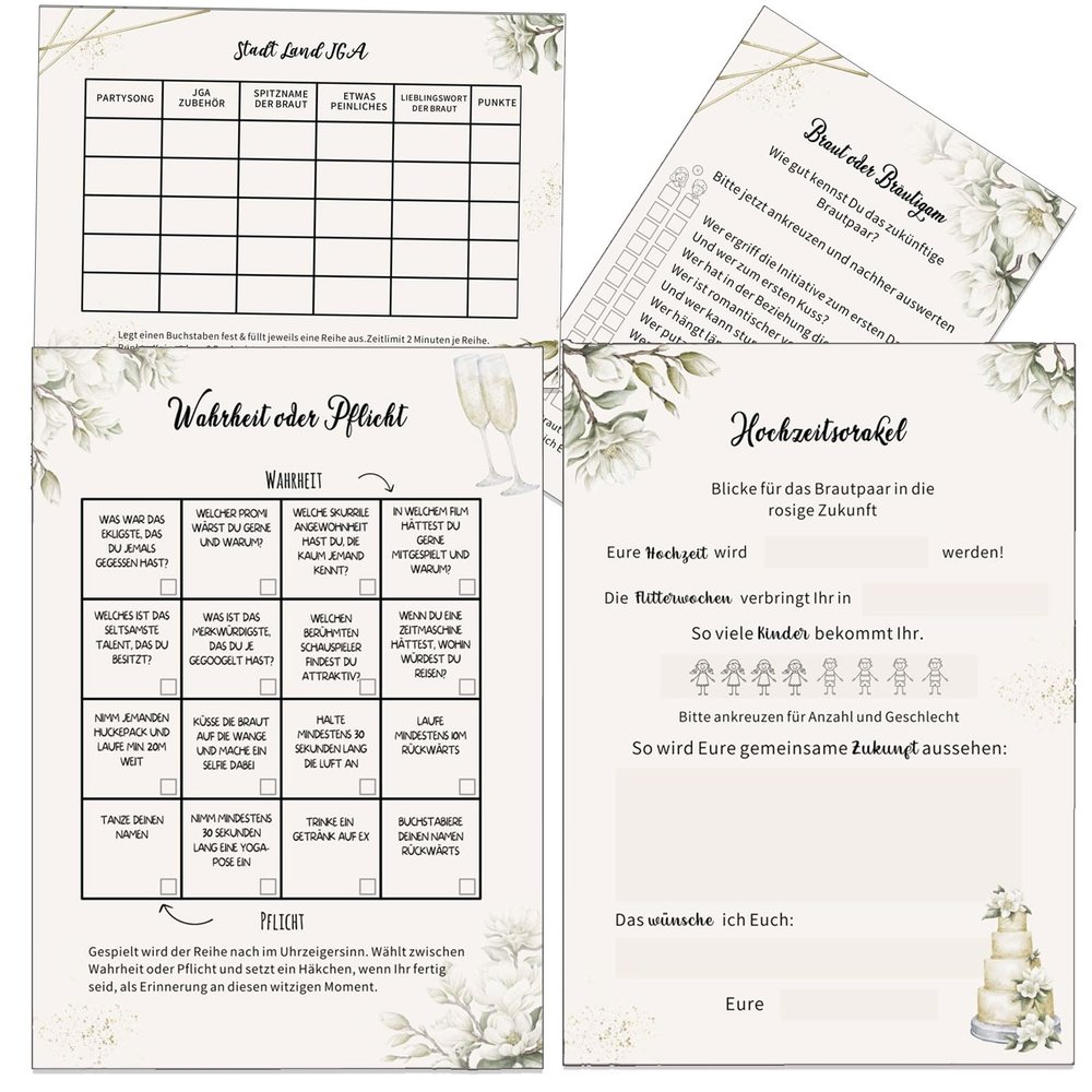 4-Piece Bachelorette Party Game Set