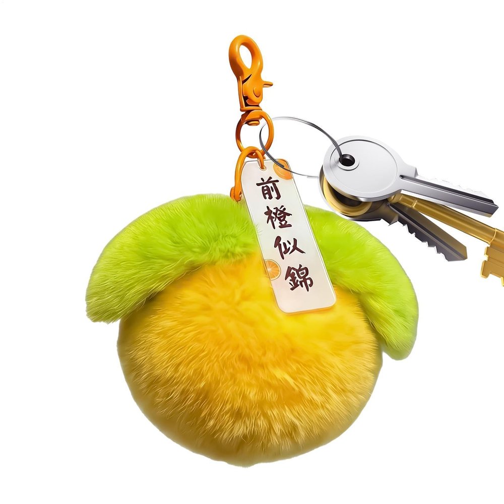 Plush Orange Keychain