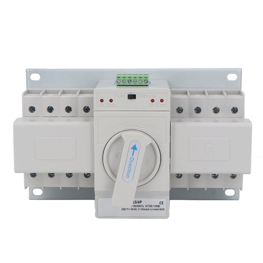 Automatic 4-Pole Transfer Switch, CB-Certified, Dual Power Sources, 63 A, 400 V, Manual and Automatic