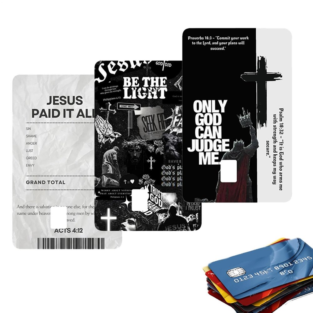 Christian Card Skin, Faith, Religious Film, Holographic Card Sticker