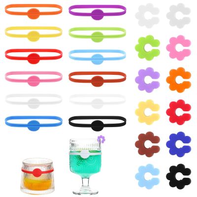 Yuanan Glass Markers, 24 Colorful Silicone Drink Markers