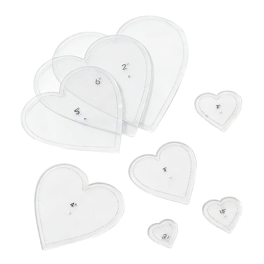 8 Piece Heart Shape Acrylic Ruler Set