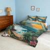 Tropical 4-Season Duvet Set 135 x 200 cm, No Duvet Cover, 1 Pillowcase 80 x 80 cm, Reversible Beach Palm Quilted Blanket – SE3220 view 3
