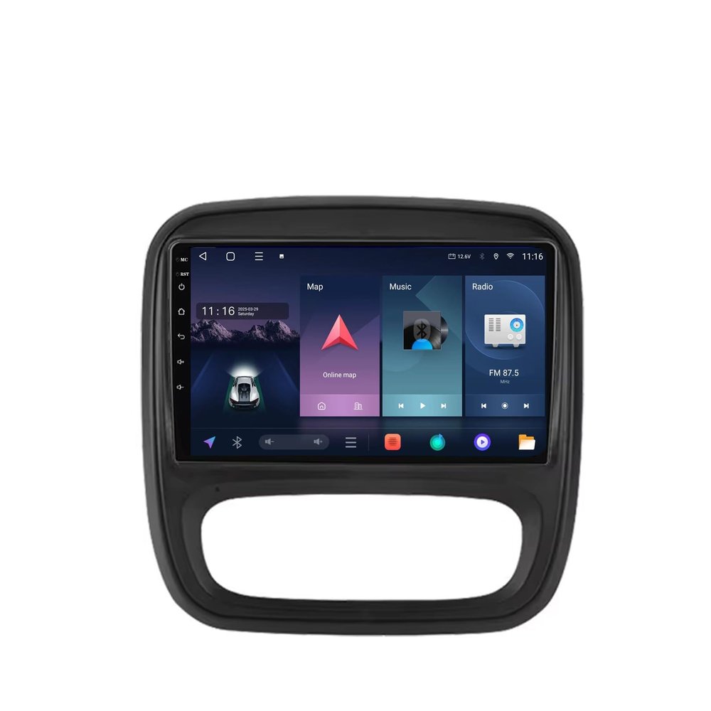 2-DIN GPS Navigator for Renault Trafic 3 (2014–2021), Bluetooth/FM Radio, Mirror Link, USB, AUX, Wi-Fi, 8-Core, 6G+128G