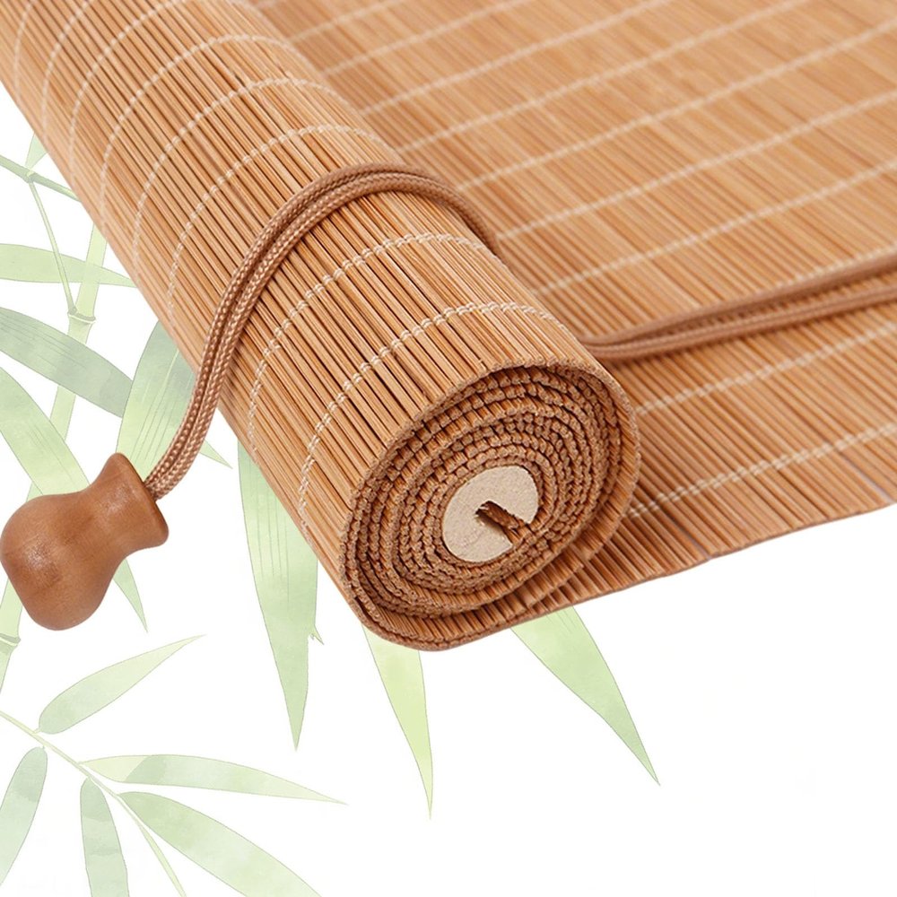 Bamboo Roller Shade - Privacy & UV Protection