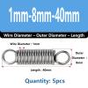 Purzen 304 Stainless Steel Extension Springs Set, 5 Pieces, 1 mm x 8 mm x 40 mm view 2